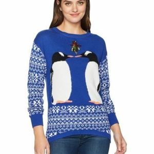 Ugly Christmas Sweater Penguins Kissing Mistletoe